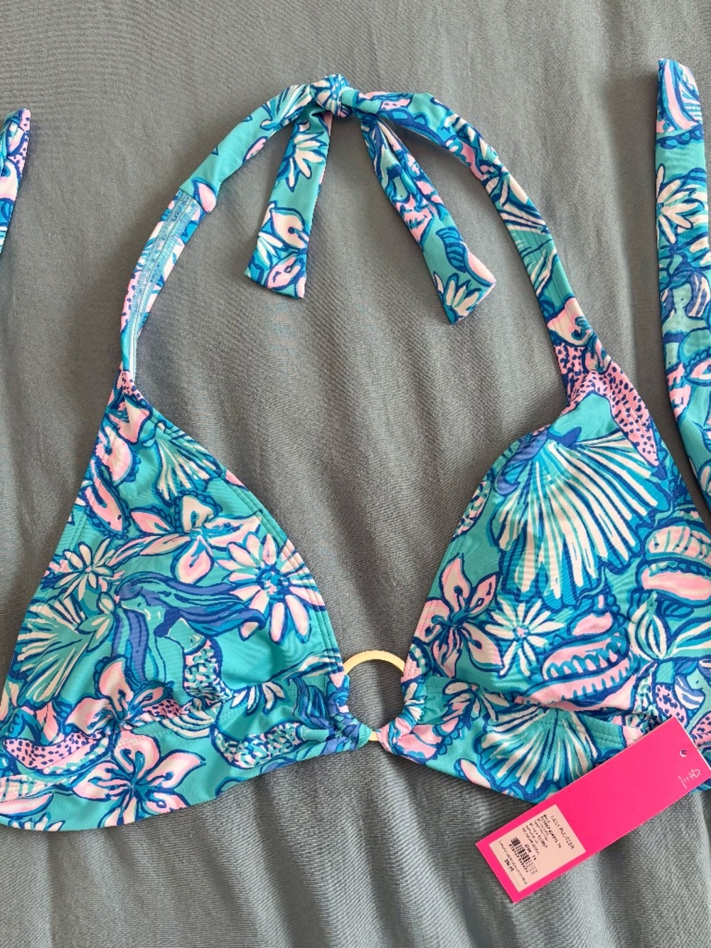 Lilly Pulitzer Kylie Bikini Set Amalfi Blue Sound the Sirens NWT 14